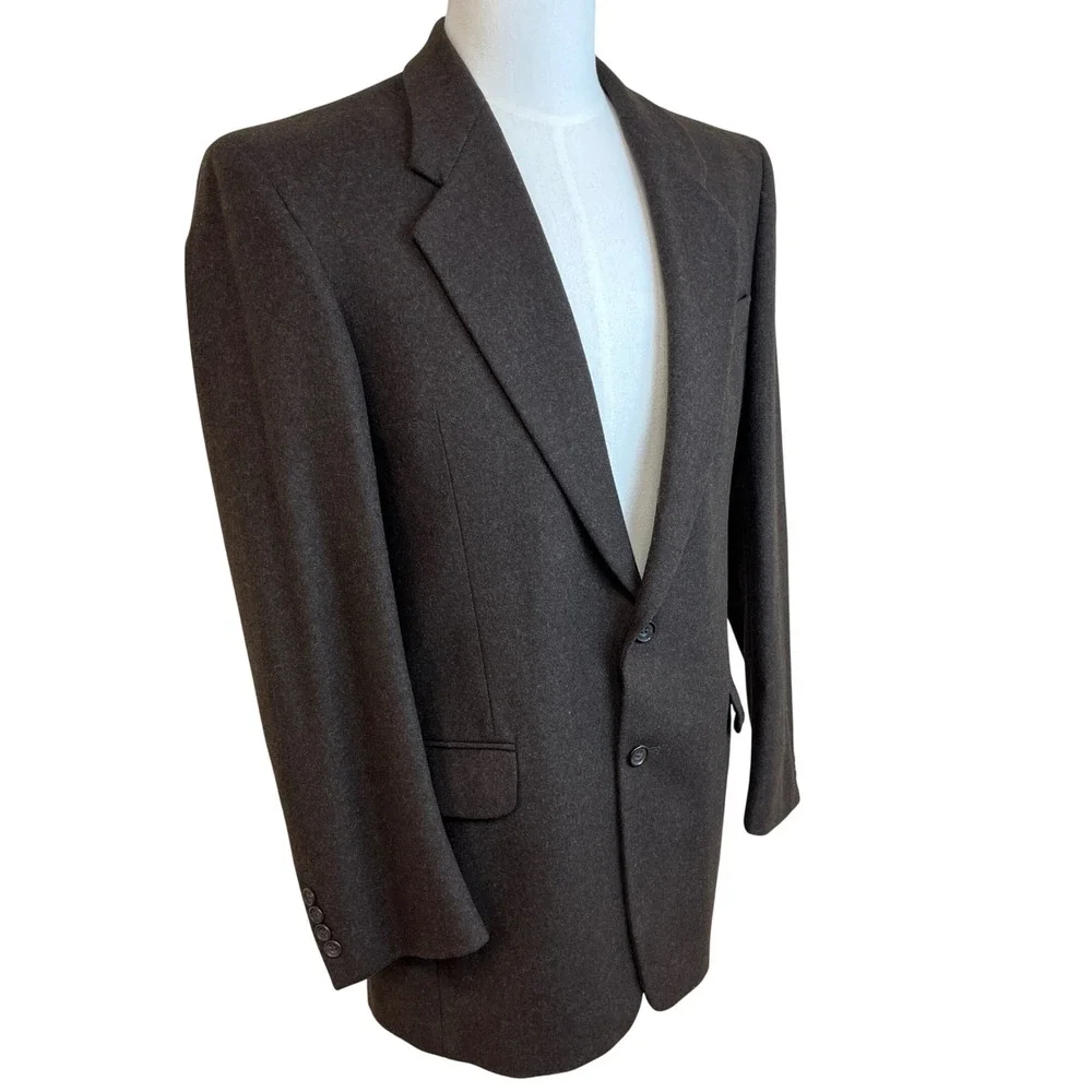 MARK ALEXANDER Dark Brown Cashmere Blazer Jacket Coat‎ Sz 39 L Heritage Luxury